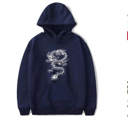 Image of Hoodies Men's Chinese Dragon Print Hoodie Street Casual