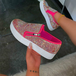 Image of Large Size Rhinestone Flat Casual Single Shoes One Pedal Lazy Shoes