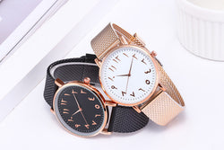 Image of Fashion Creative Quartz Watches Couple Watches Digital Mesh Band Watches