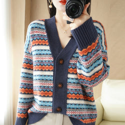 Image of Women's Outer Wear Western Style Knitted Cardigan