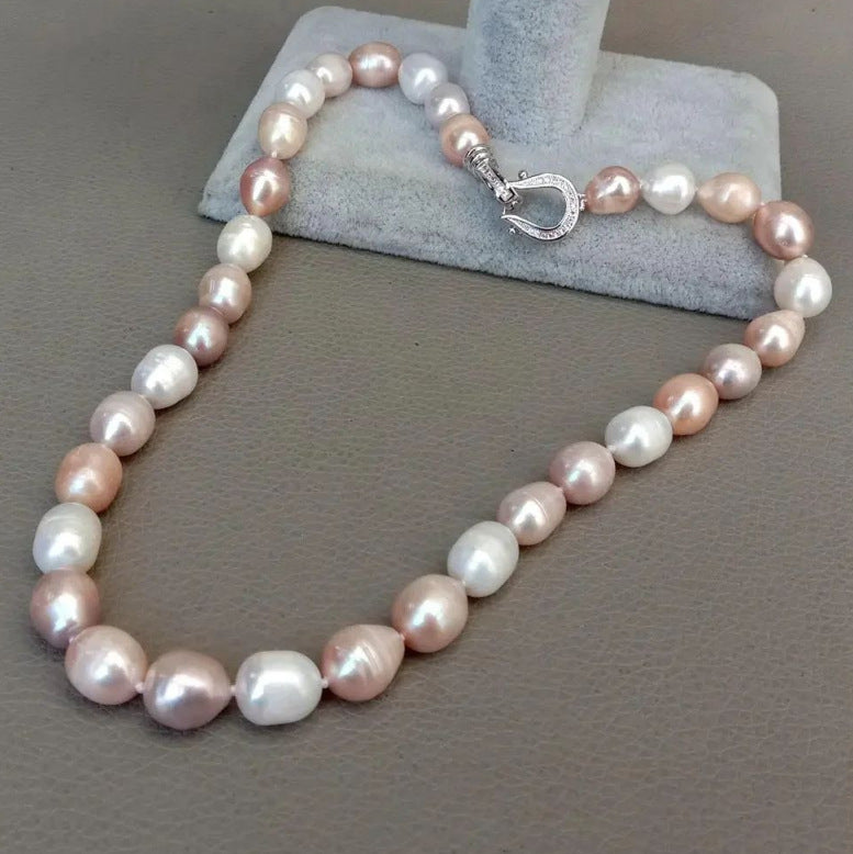 Natural Freshwater Thread Pearl Irregular Shaped Necklace