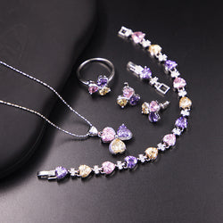 Image of Clover Zircon Diamond Jewellery Set Women