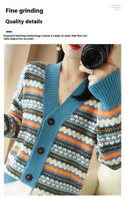 Image of Women's Outer Wear Western Style Knitted Cardigan